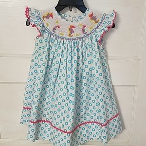 Seahorse smocked dress